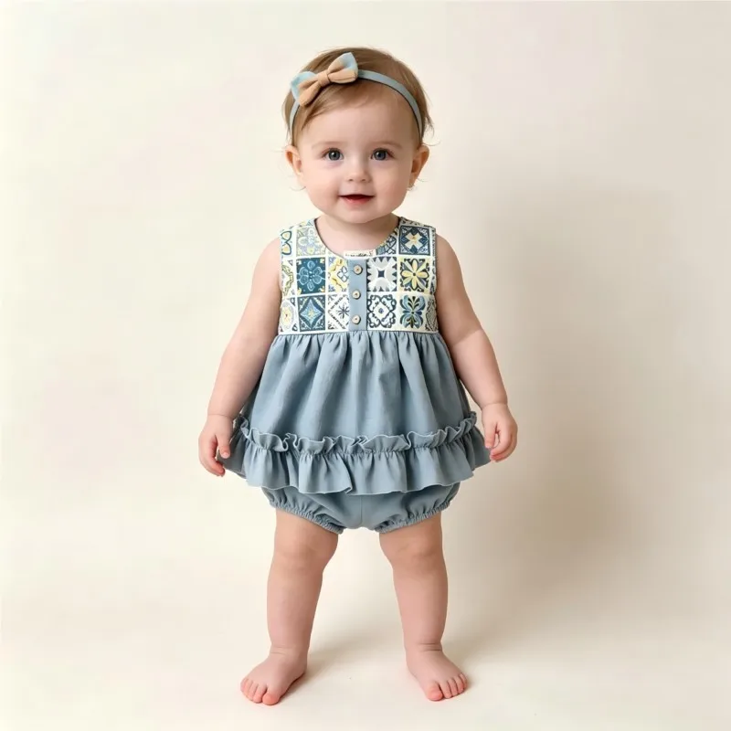 Fashion Newborn Baby Girl Boy Cotton Linen Romper Set Sleeveless Infant Toddler Child Summer Homewear Jumpsuit Baby Clothes 0-3Y