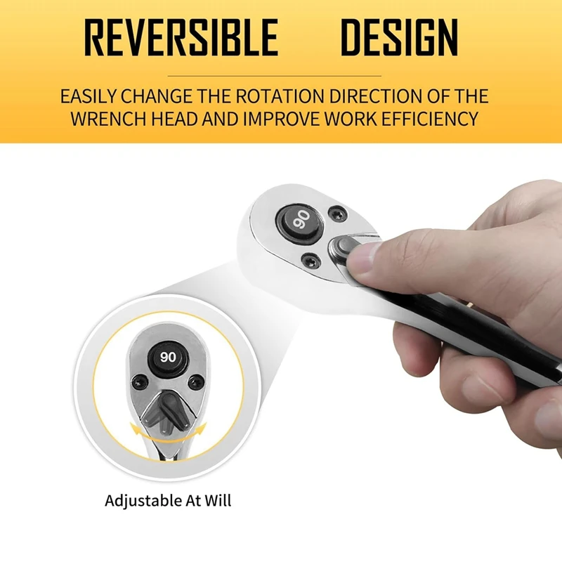 3/8 Zoll Antriebs ratschen schlüssel Schnell ratschen schlüssel 4-Grad-Schaukel, reversibel, Chrom legierung hergestellt