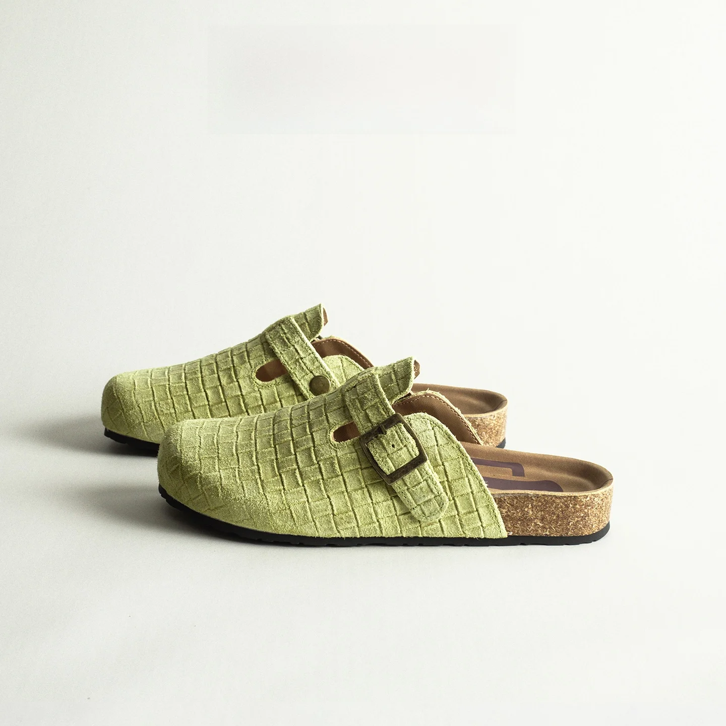 

Real Leather Woven Cork Women's Spring Outdoor Slip-On Head Cover Half Slippers Comfortable Support Arch Thick Bo...