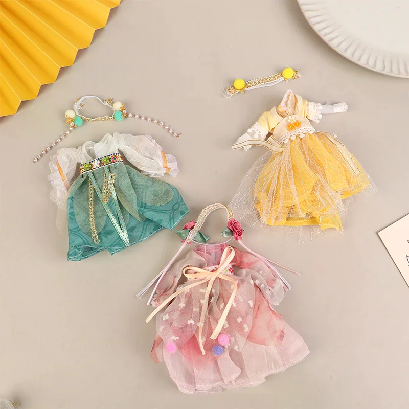 16 سنتيمتر النمط الصيني دمية Hanfu الملابس فستان دمية القديمة زي ثوب الدمى الملابس والاكسسوارات واللباس لعب للفتيات