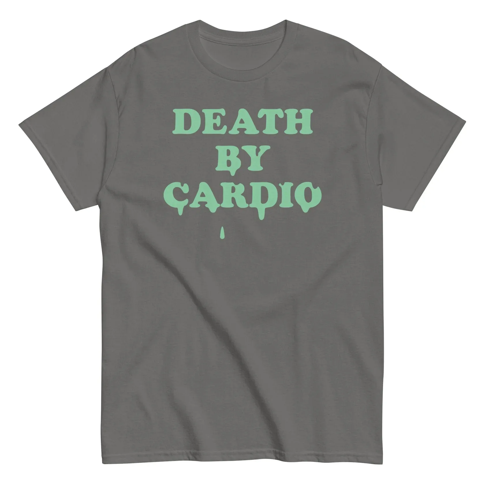 DEATH BY CARDIOFunnyT-Shits  Funny Crew Neck Text Tee Shirts Graphic Print Casual Tee Shirts  Family Funny Printed Tshirts