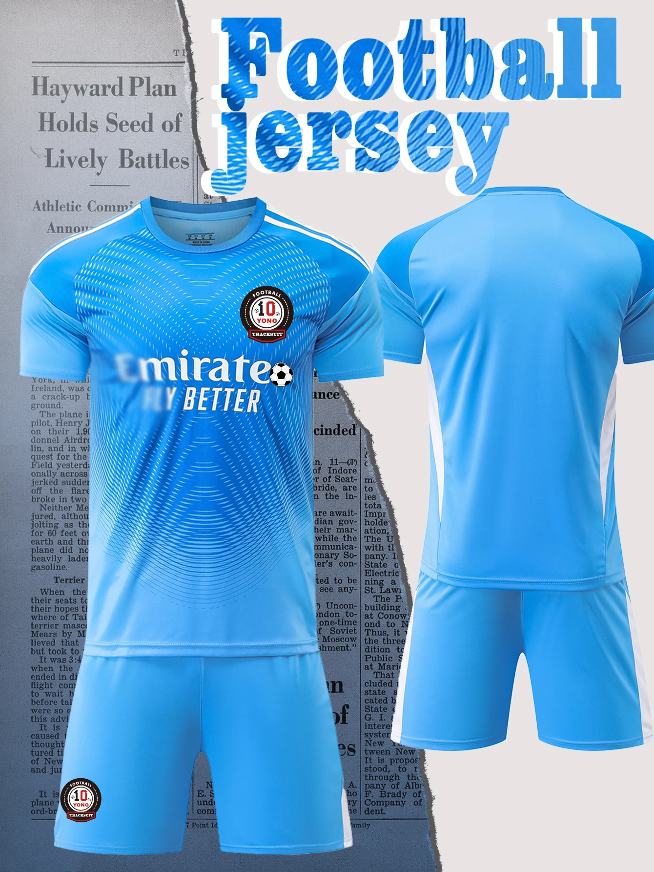 2025-2026 Season New Blue Goalkeeper Jersey Set Short Sleeved Jersey+Shorts Fan Version Unisex