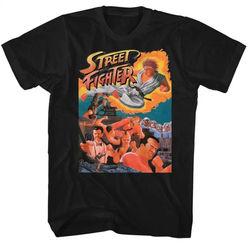 

0329 Street Fighter Retro Combat Gift t shirt Arcade game Graphic Tee 100% cotton print Y2K Clothes Large size Tops S-6XL