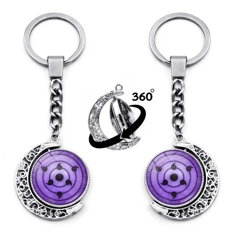 Naruto Keychain Pendant Sharingan Rinnegan Anime Cartoon Bag Hanging Jewelry Pendant Accessories Peripheral Products Boys Gifts - view 3