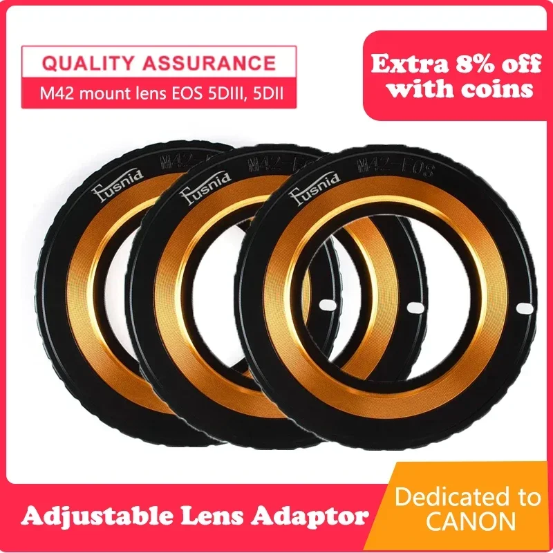 Металлическое переходное кольцо для объектива M42-EOS для объектива M42 Canon EOS EF 5DIII 5DII 5D 6D 7D 60D Регулируемое соединительное кольцо адаптера объектива