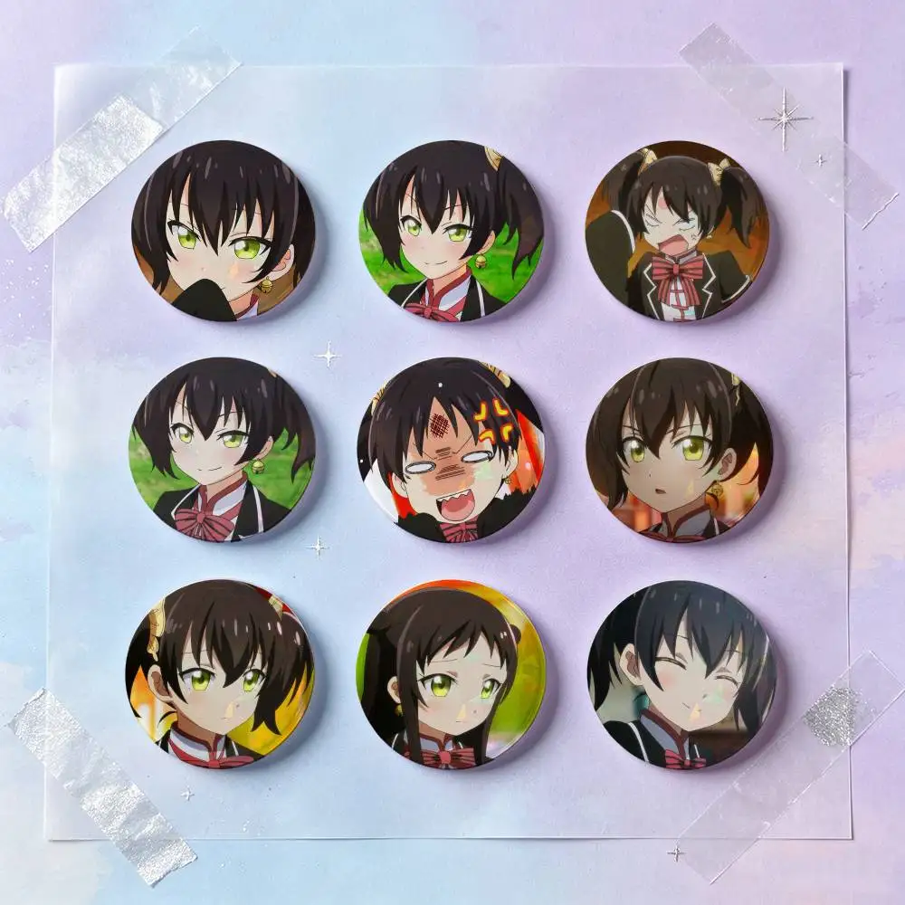 Kochou Wang Anime Figure Badges Button Round Creative Pin Brooch Badge Bag Decor Accessories Fans Collect Friends Gifts