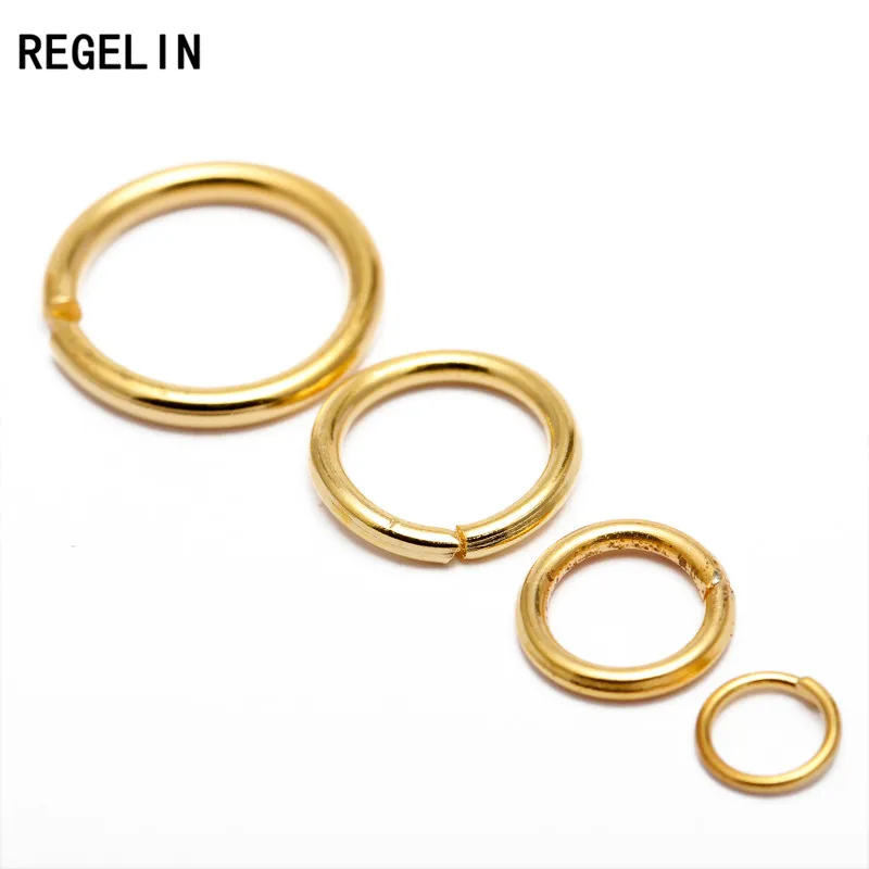 REGELIN 200pcs 4-10mm Silver Gold Rhodium Black Bronze Open Jump Ring Connectors for DIY Jewelry Making Findings
