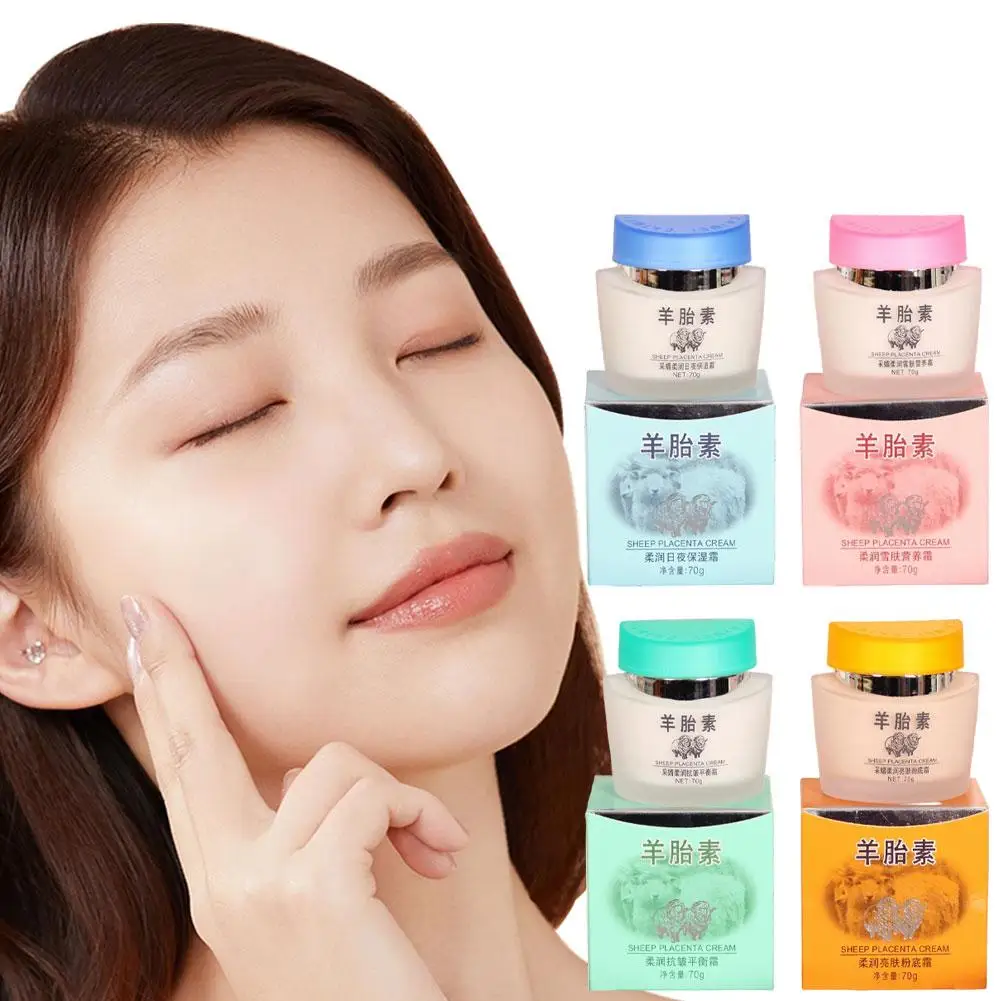 

70g Brand Sheep Placenta Facial Cream Nourish Brighten Whiten Foundation Cream Repair Revitalizing Refresh Oil-free Moisturizer