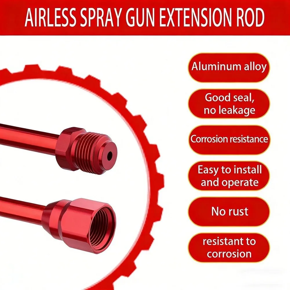 Aluminum Extension Rod Designed for High Pressure Airless Spray Systems to Improve Working Range and Efficiency