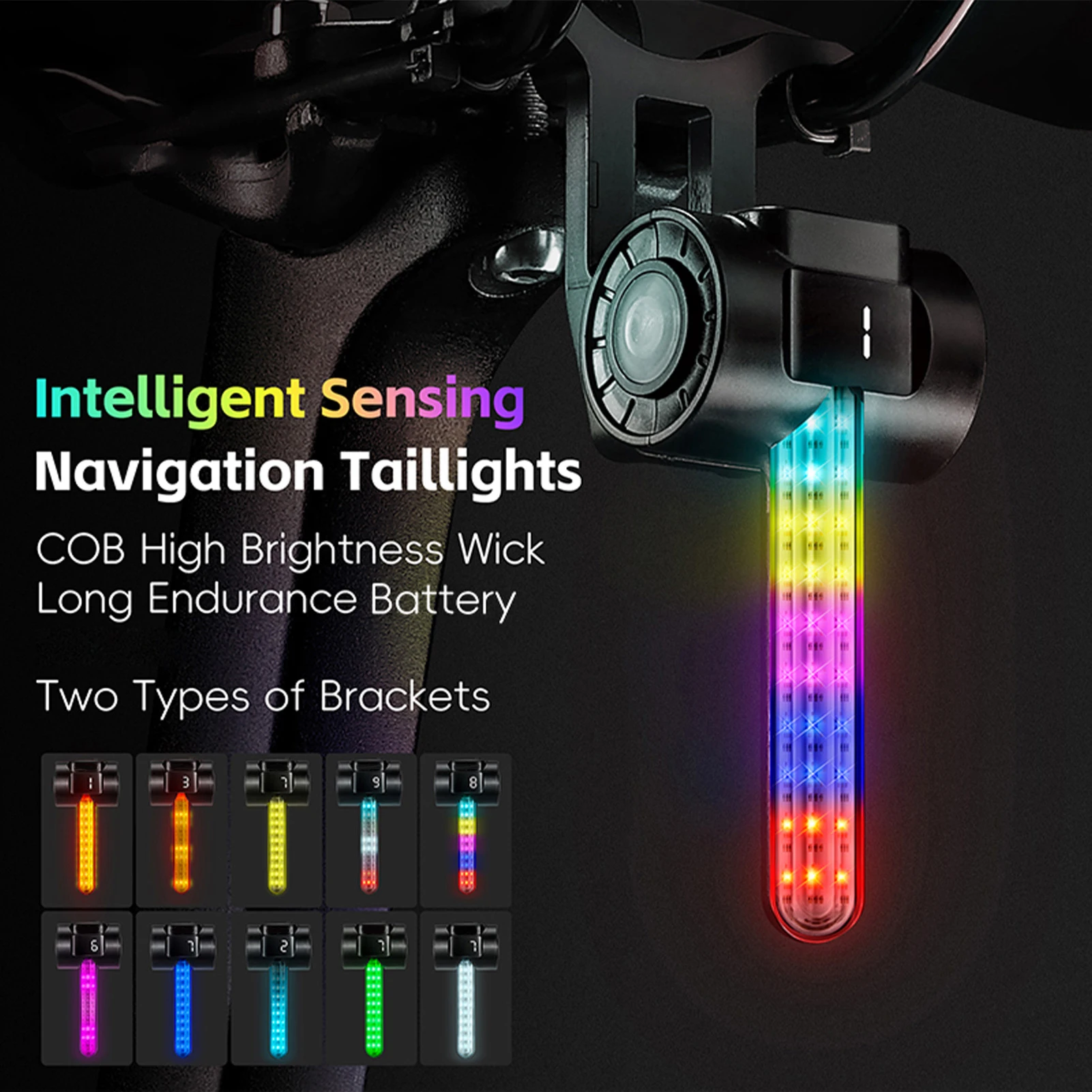 Велосипедные фонари для ночной езды. Интеллектуальный навигационный задний фонарь для велосипеда с длительным сроком службы батареи и двойным креплением. Велосипедные фонари для ночной езды. Интеллектуальный навигационный задний фонарь для велосипеда с длительным сроком службы батареи и двойным креплением.