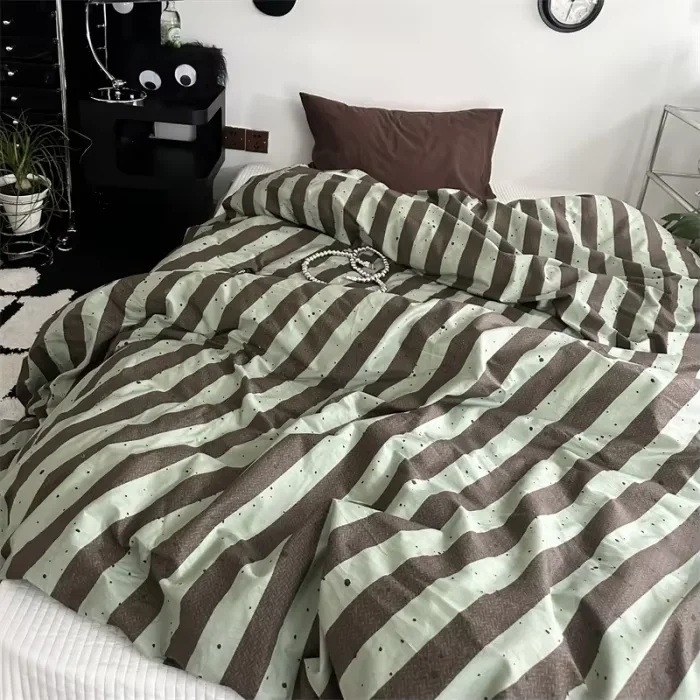 Bed Linen Duvet Cover Stripe Boys Girls Twin Queen Size Duvet Cover Pillowcase Bedding Adult Fashion Home Textile Nordic Sling