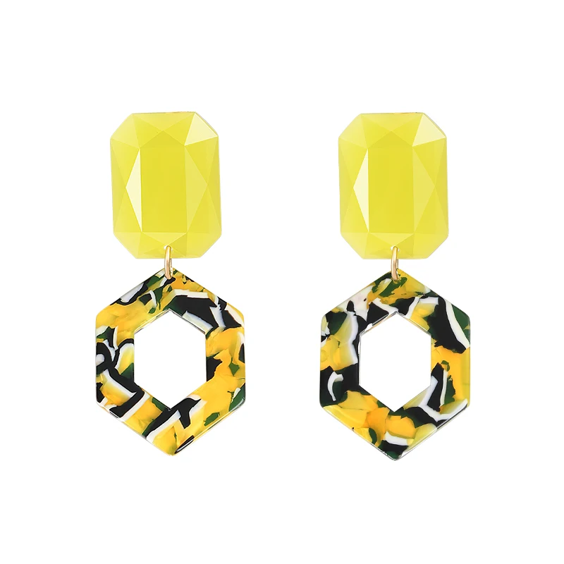 

Summer Fashion Vacation Earrings Geometric Acrylic Colored Earrings Bohemian Earrings