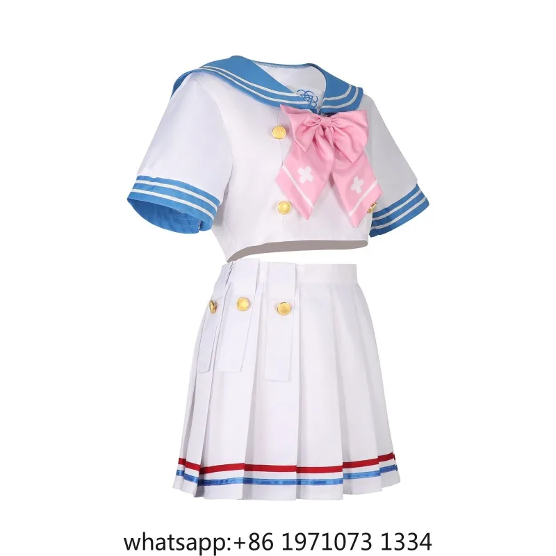 Anime Game Blue Archive Urawa Hanako Cosplay Costume Kawaii Sailor Suits Hanako Halo Wig Bowknot Headwear Halloween Party suit