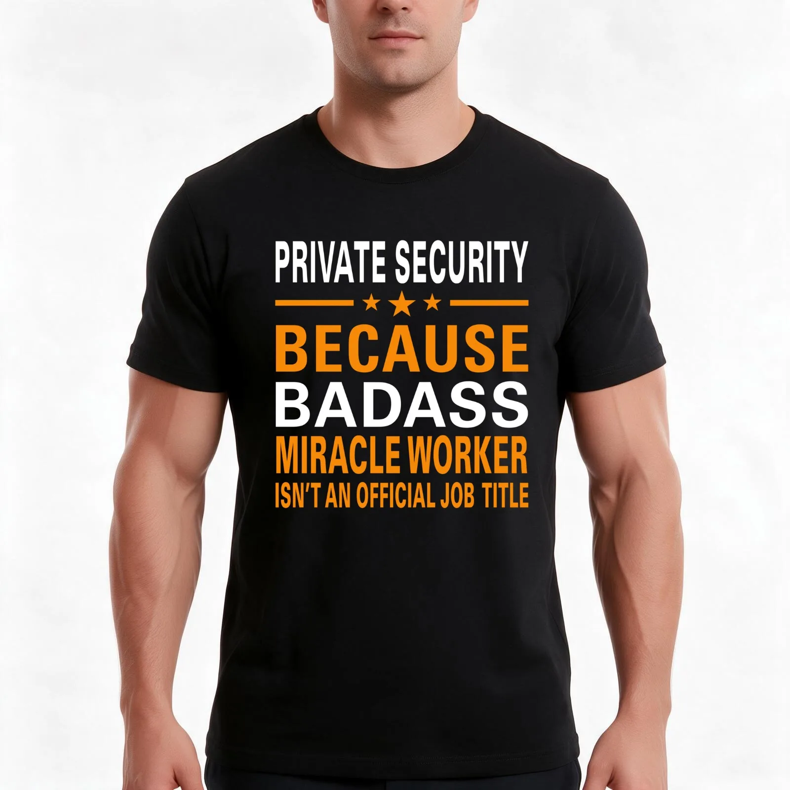 Awesome Private Security Badass Miracle Worker Design T-Shirt, Summer Casual Cotton Tee, Oversized Streetwear Tops, 100% Cotton