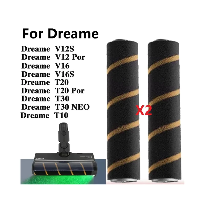 2PCS For Dreame V12S V16S V11 V12 Main Rolling Brush Dreame Replacement Parts Vacuum Cleaner Roller