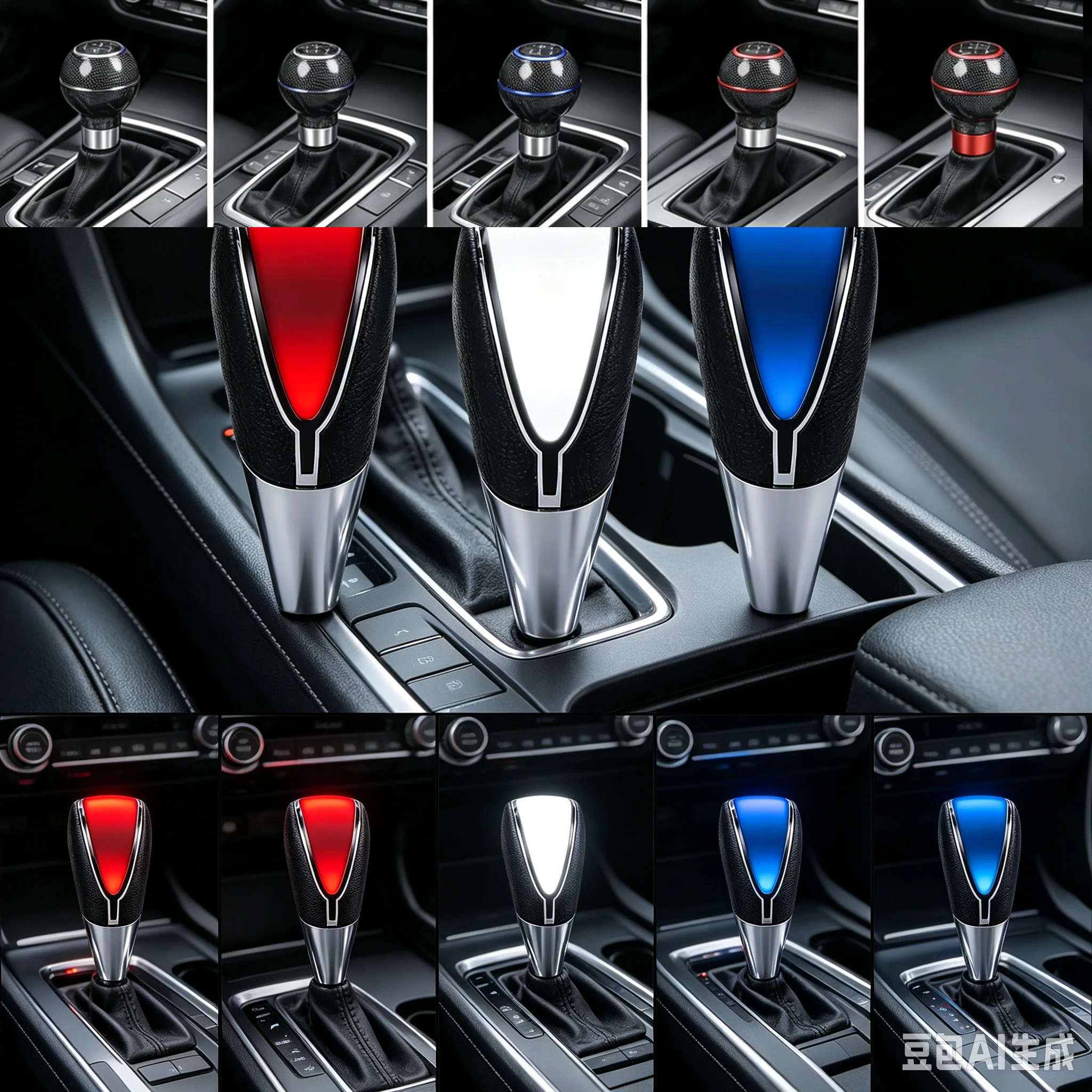 Car 7 Colors Changes Activated LED Gear Handball Knob Light Cigarette Lighter Charger MT AT Fit For Honda Toyota Nissan