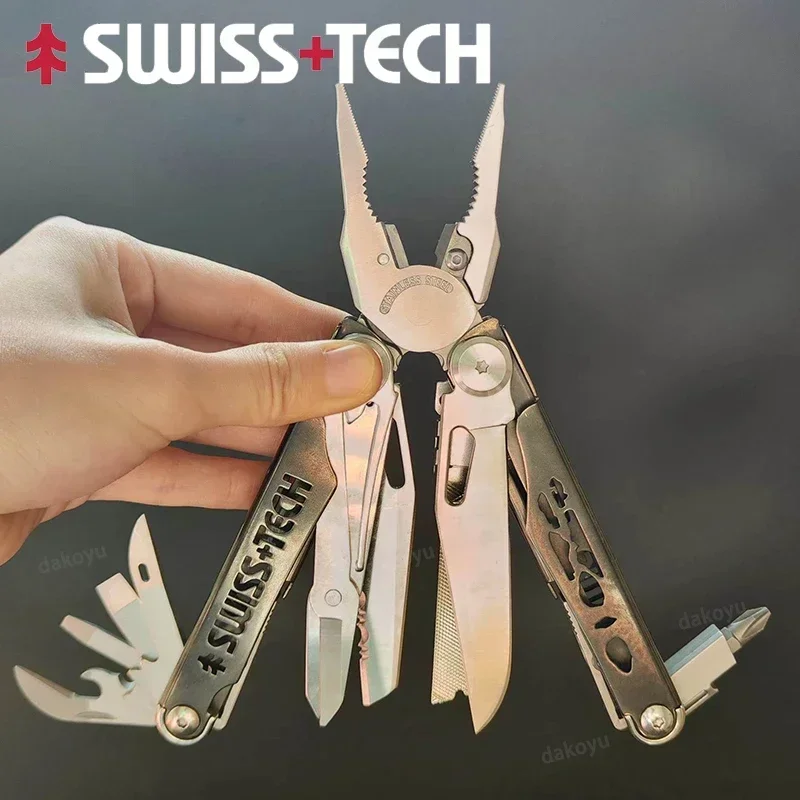 SwissTech 37 in 1 Multitool Replaceable Parts Manual Diy Multi Tool Folding Scissors Cutter EDC Survival Equipment Manual Pliers