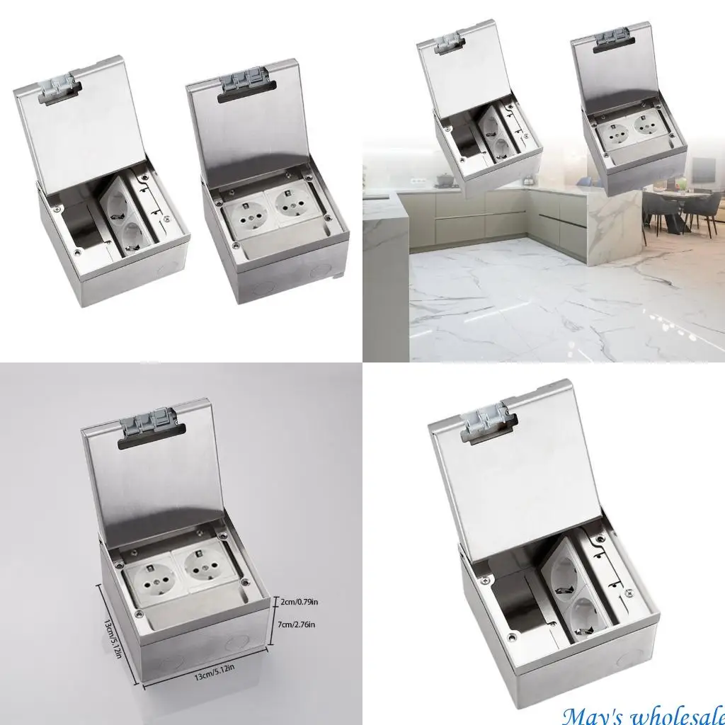 

Waterproof Stainless Steels Marble Floor Socket Box Embedded Flat Thin Floor Plug Socket Flat Floor Concealed Socket 448A