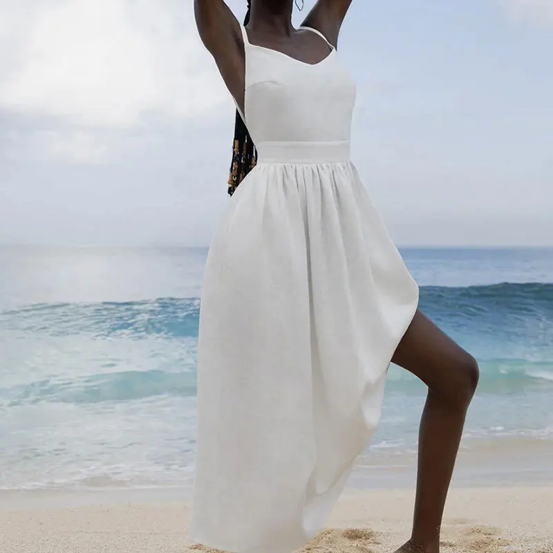 backless holiday dresses Backless Cami Dress for Women Sleeveless Spaghetti Strap Open Back Beach  Dresses Summer Holiday Dress with Back Tie (Wine,S)