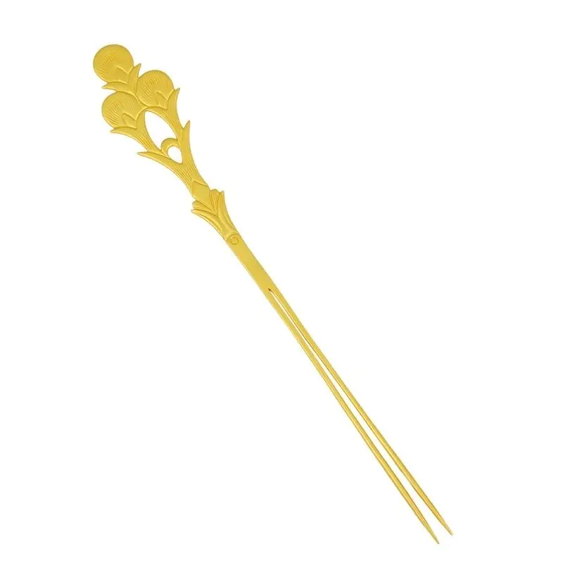 Chinese Traditional Lucky Gold Plated Copper Peacock Flower Hairpin Ancient Tang Dynasty Palace Retro Hair Stick For Women Hanfu