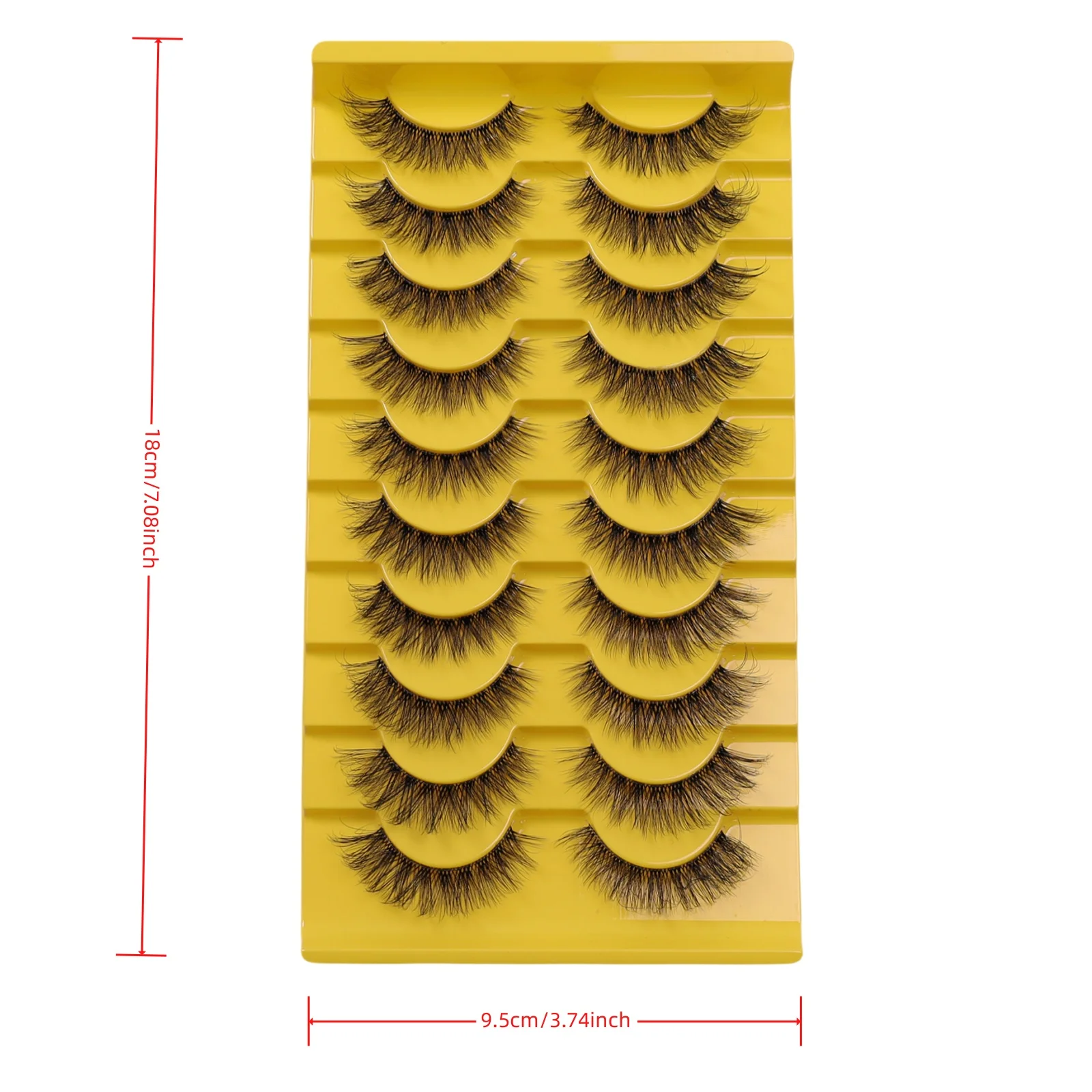 ヨーロッパとアメリカンスタイルのつけまつげ,ステージパフォーマンス用,1ピース,厚手,3次元カール,10ペア