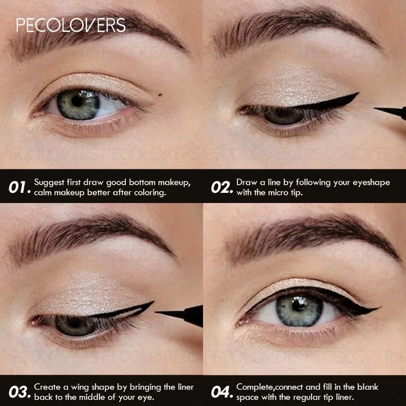 3 قطع محدد عيون سائل أسود، محدد عيون فائق الدقة، مقاوم للماء والعرق، يدوم طويلاً وطبيعي، مستحضرات تجميل للعين #5