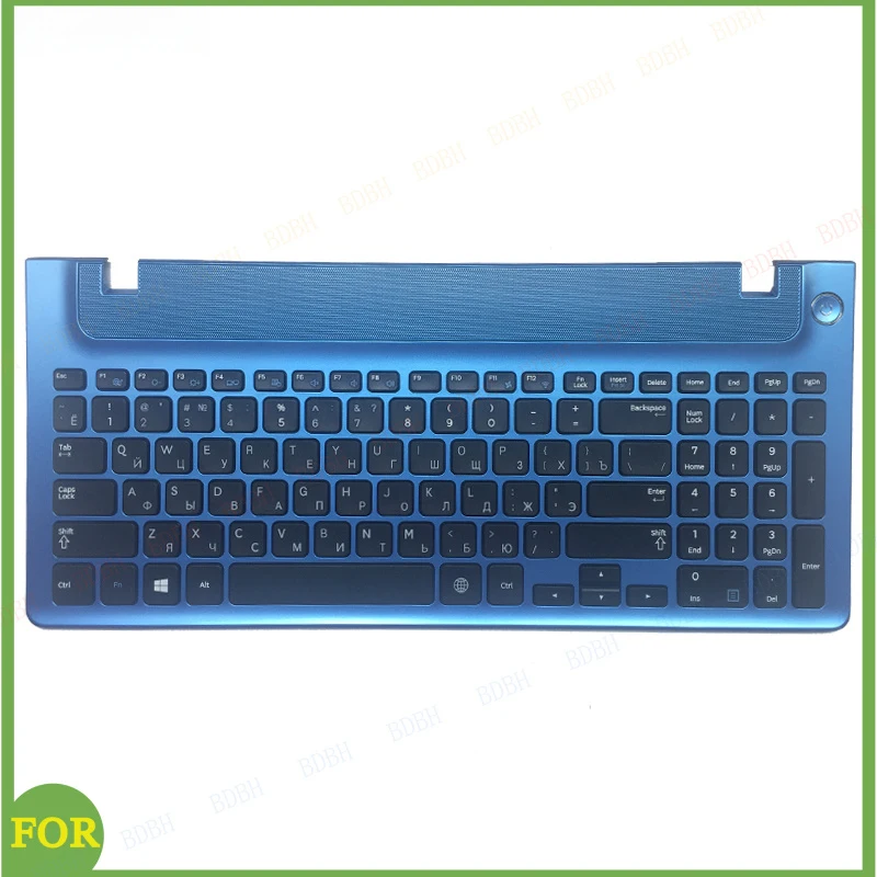 

Русская клавиатура с синей рамкой для ноутбуков Samsung NP355E5C NP355V5C NP300E5E NP350E5C NP350V5C, раскладка RU