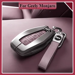 For Geely Monjaro Xingyue L Leather Alloy Car Key Protective Cover Remote Key Case Cover Holder Shell Auto Accessories