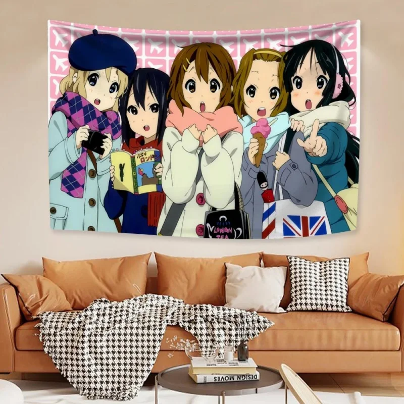 K-ON！ Vintage cute style storage bedroom dormitory anime tapestry polyester wall hanging not easy to fade wall decoration