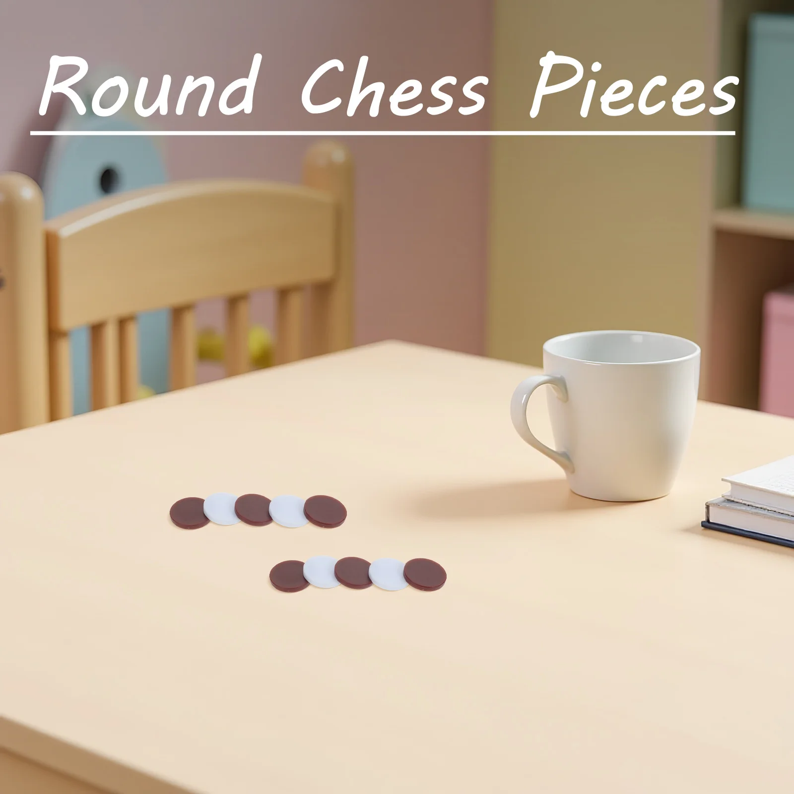 

96Pcs Round Game Pieces Chess Checkers Set Durable Multigame Compatible Tabletop Accessories for Camping Learning