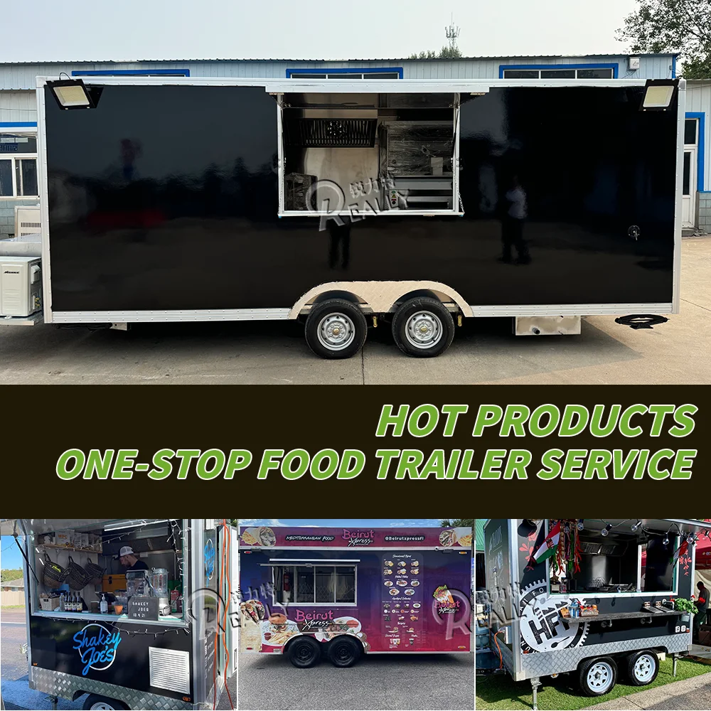 CE Certificate Food Trailers Truck Mobile Coffee Snack Cart Custom Kitchen Equipments Fast Food Trailer