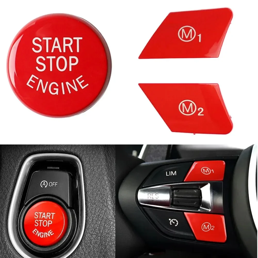 

3Pcs Switch START Stop Engine Button Steering Wheel For BMW M1 F87 M2 F80 M3 F82 M4 M5 M6 F85 X5M F86 X6M Car Accessories