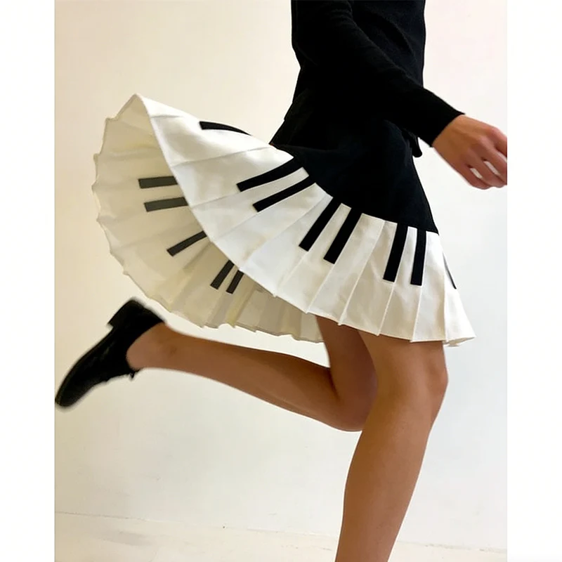 Summer Female Chic Vintage Patchwork Skirts Women Thin A-line Pleated Dress Girls Korean Elegant Slim Fit Short Skirts