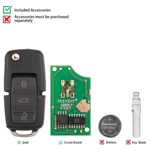 KEYDIY KD B01-3+1 Universal Flip Remote Key 3+1 Buttons Compatible with Volkswagen Type