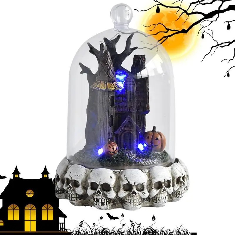 

Halloween Skull Night Light Decoration Skeleton Statue Resin Sculpture Home Gothic Decorations For Halloween Festival Atmosphere