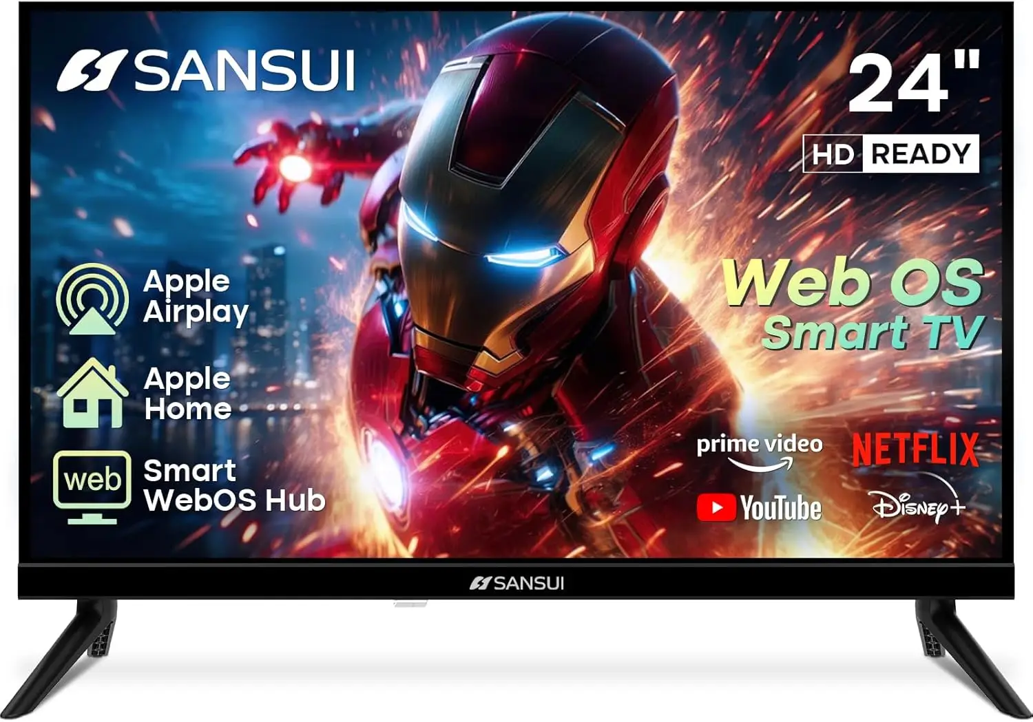 

24-дюймовый смарт-телевизор LED 720P с WebOS, встроенным Chromecast, Airplay и Bluetooth 5.2