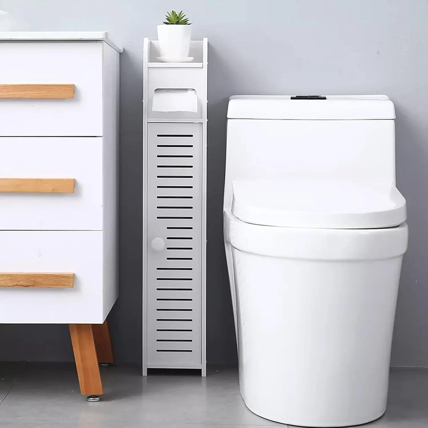 Bathroom Cabinet Bedroom Cabinet Bathroom Storage Cabinet White Tall Slim Shelf Cabinet Living Room Storage Riser