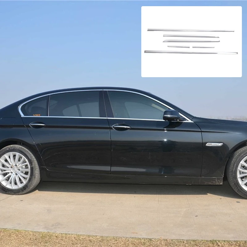

6Pcs stainless steel silver For BMW 5 Series F10 2011-2017 car body trim sticker car exterior protection accessories
