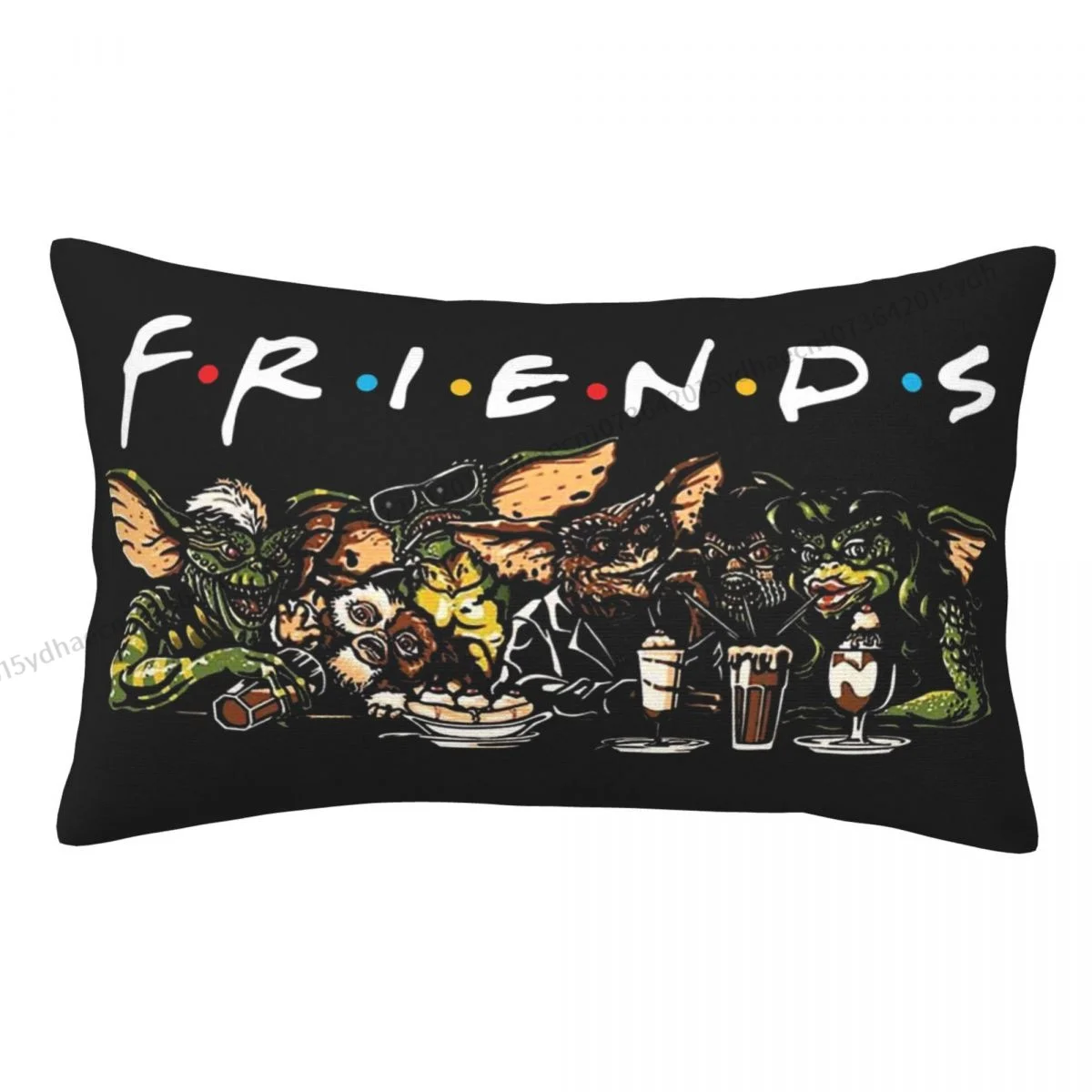 Friendly Essential Hug Pillowcase Gremlins Comedy Horror Film Backpack Cojines Bedroom Printed Car Pillow Covers Decorative