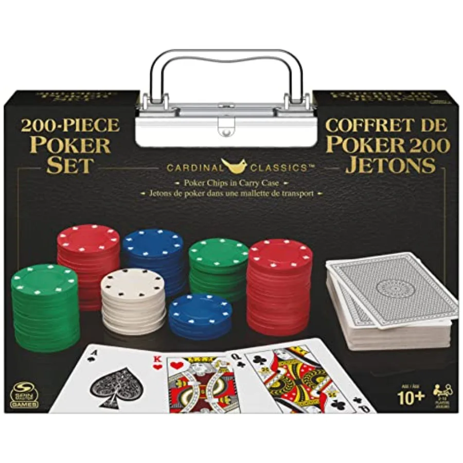 Spin Master Games Professional Texas Hold 'Em Poker Set Classic Game with 200 Dual-Toned Chips and Cards in an Aluminum Case