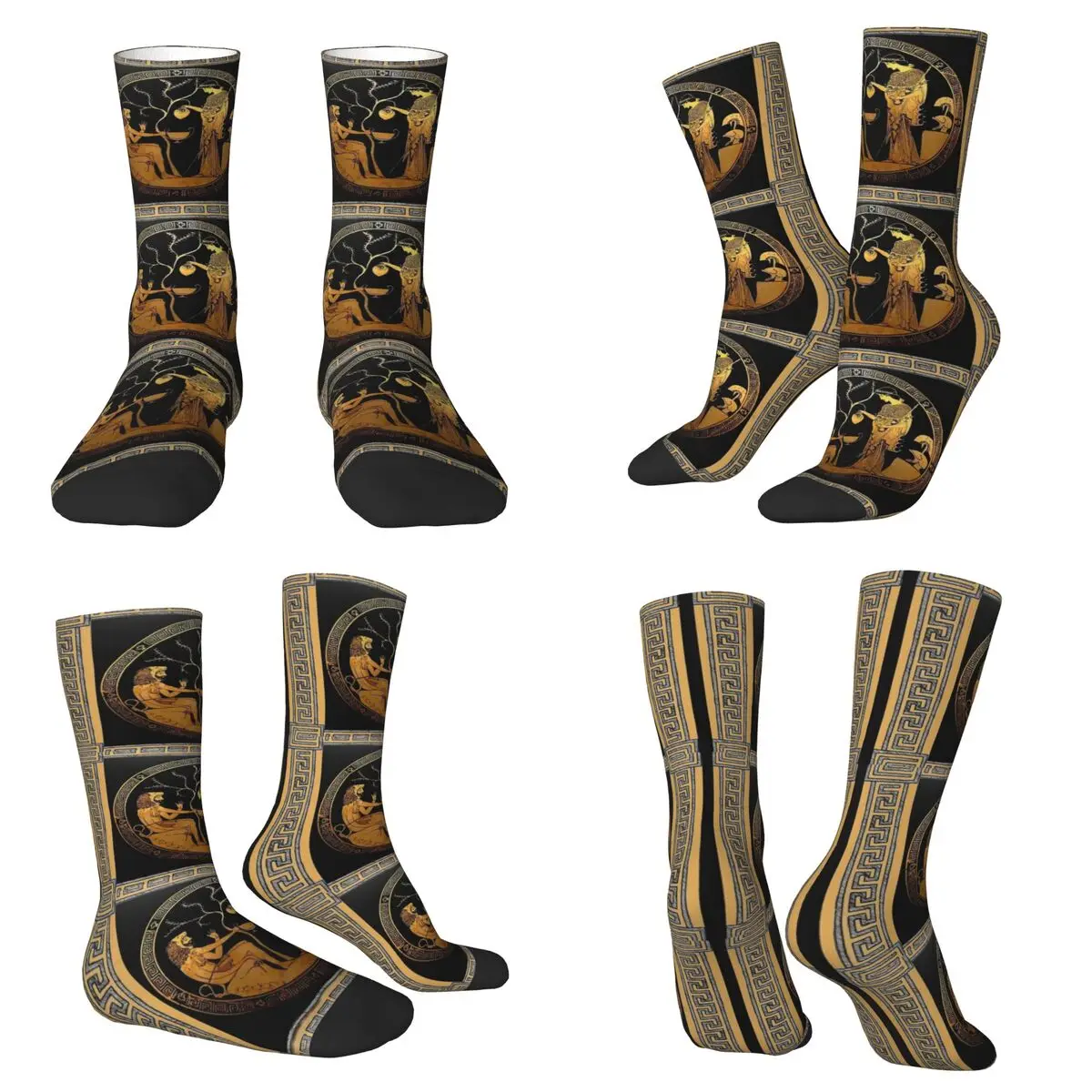 

Носки со древнегреческой мифологией, чулки высокого качества в стиле Харадзюку, всесезонные длинные носки, аксессуары для мужчин и женщин, рождественский подарок