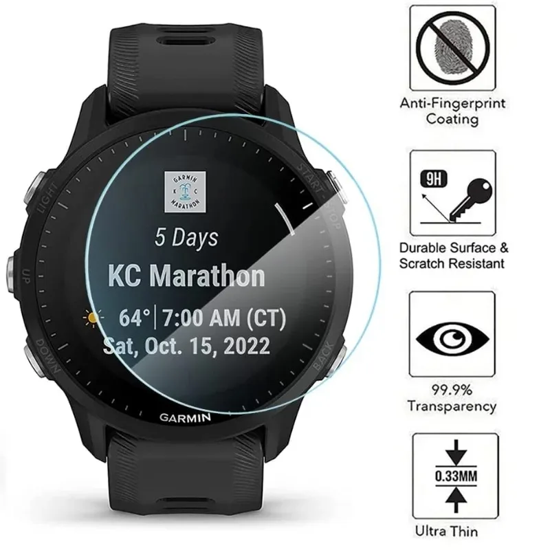 Tempered Glass for Garmin Forerunner 165 Music 220 225 230 235 255s 735XT 620 630 935 945 955 965 HD Clear Screen Protector Film
