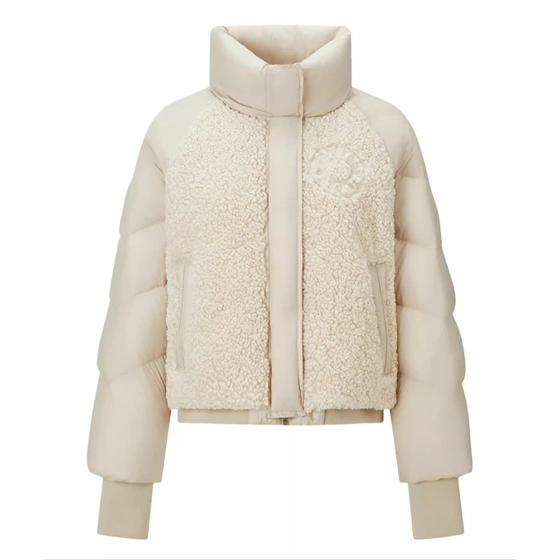 เสื้อแจ็คเก็ตขนเป็ดคอตั้งเชอริคอมพร้อมแผงขนแกะ ยางยืดรัดขอบ ปลายแขนเสื้อยืดหยุ่น น้ำหนักเบา รุ่น Y298005Y