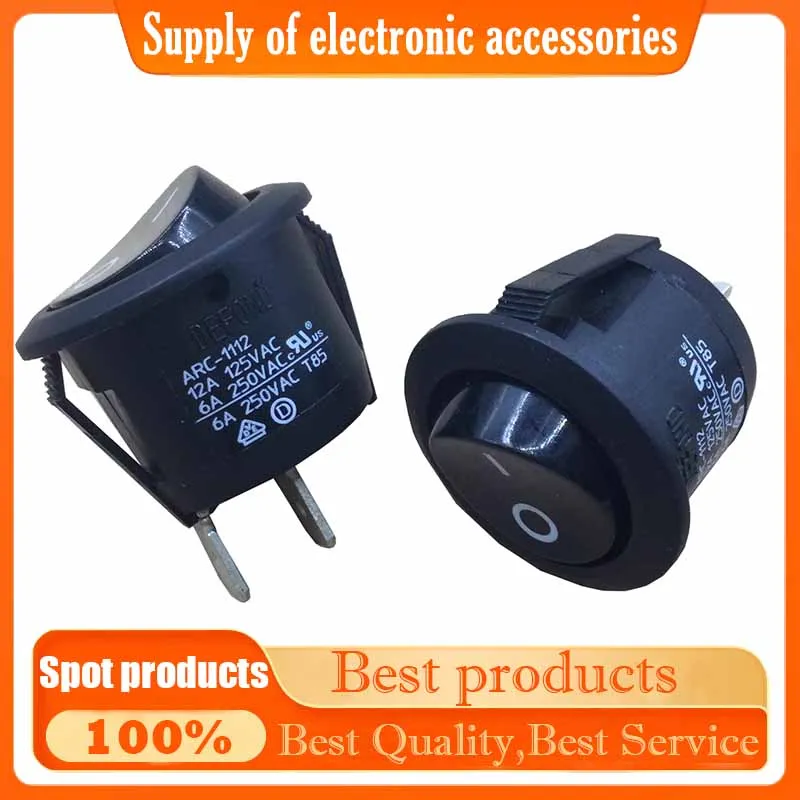 

Original 23mm circular boat-shaped switch ARC-1112 two-pin two-position 6A250V toggle button switch
