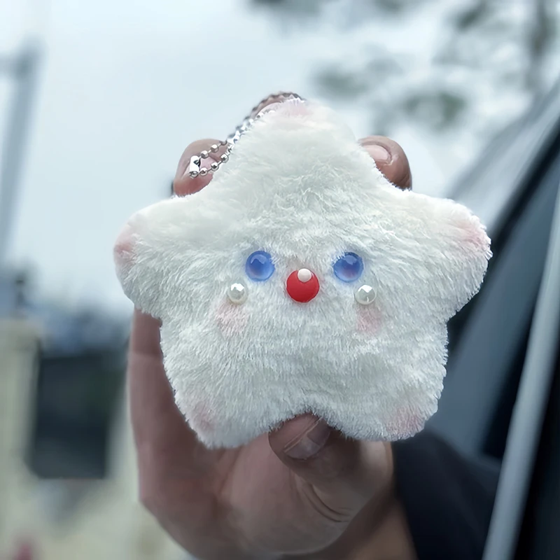 Estrelas estridente brinquedo de pelúcia chaveiro dos desenhos animados macio pelúcia boneca pingente carro chaveiro mochila saco decoração presente do miúdo