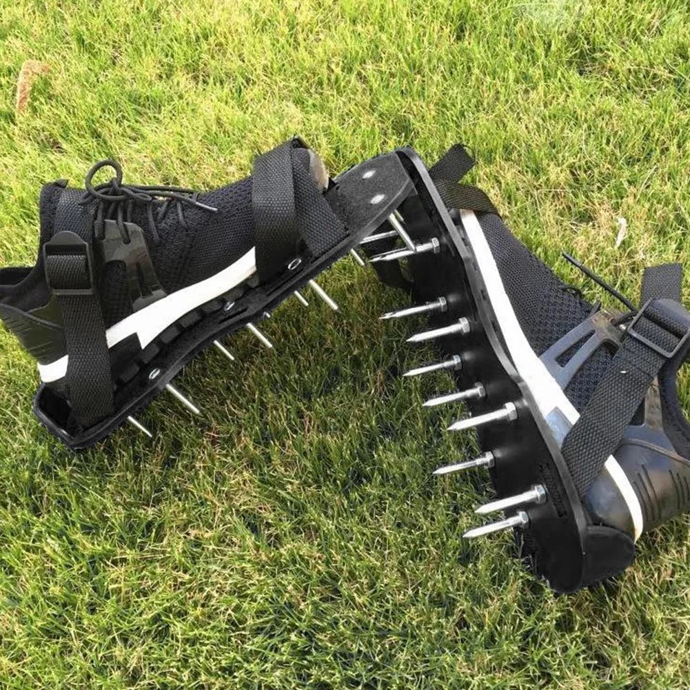 C3t kaevixdio Lawn Aerator Shoes with Adjustable Strap - Anti-Slip Spiked Sandals for Effortless Lawn Soil Aeration & Care