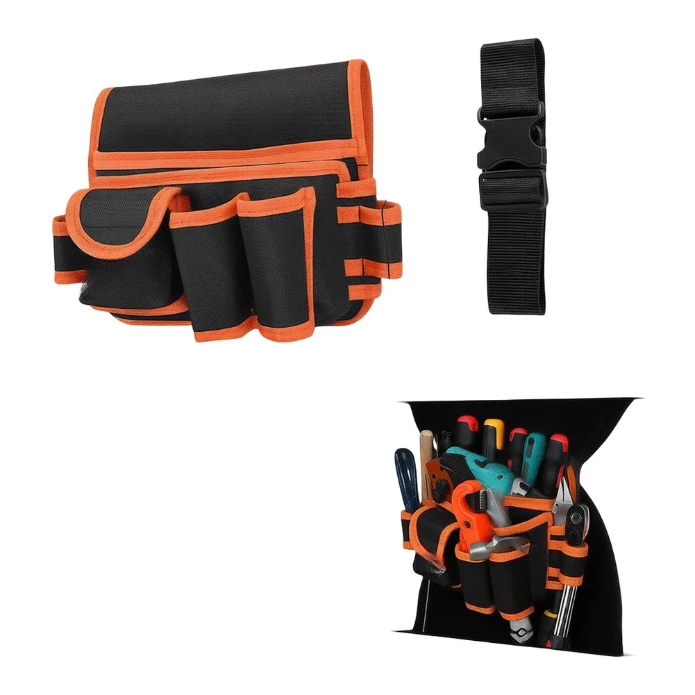 Portable Electrician Tool Bag Water Resistant Oxford Storage Pouch For Technicians Carpenters DIY Medium Maintenance Kit Orange