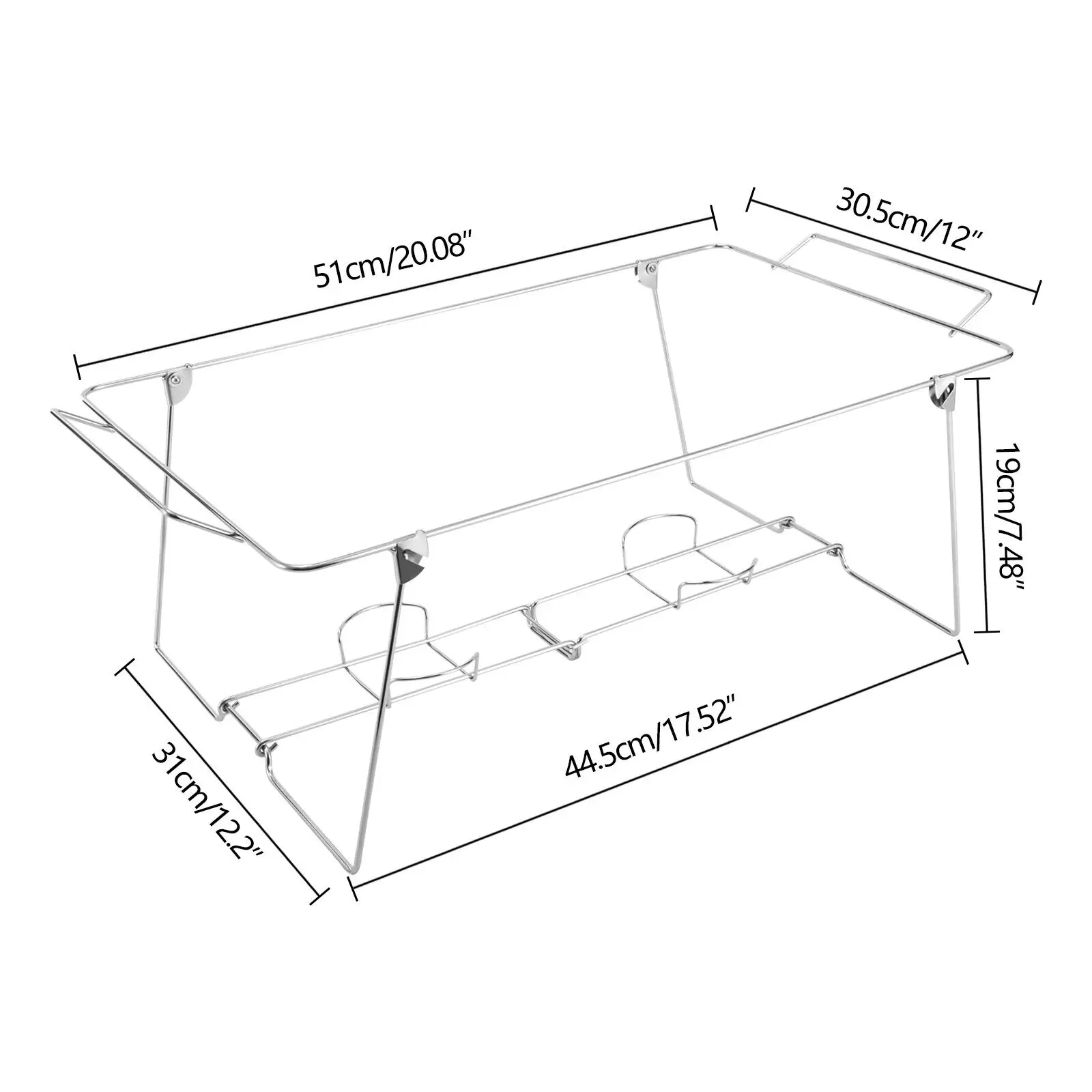 24pcs Chafing Dish Buffet Chafing Wire Racks Buffet Stand,Rectangular Buffet Wire Rack Stackable Chafing Stand Serving Trays