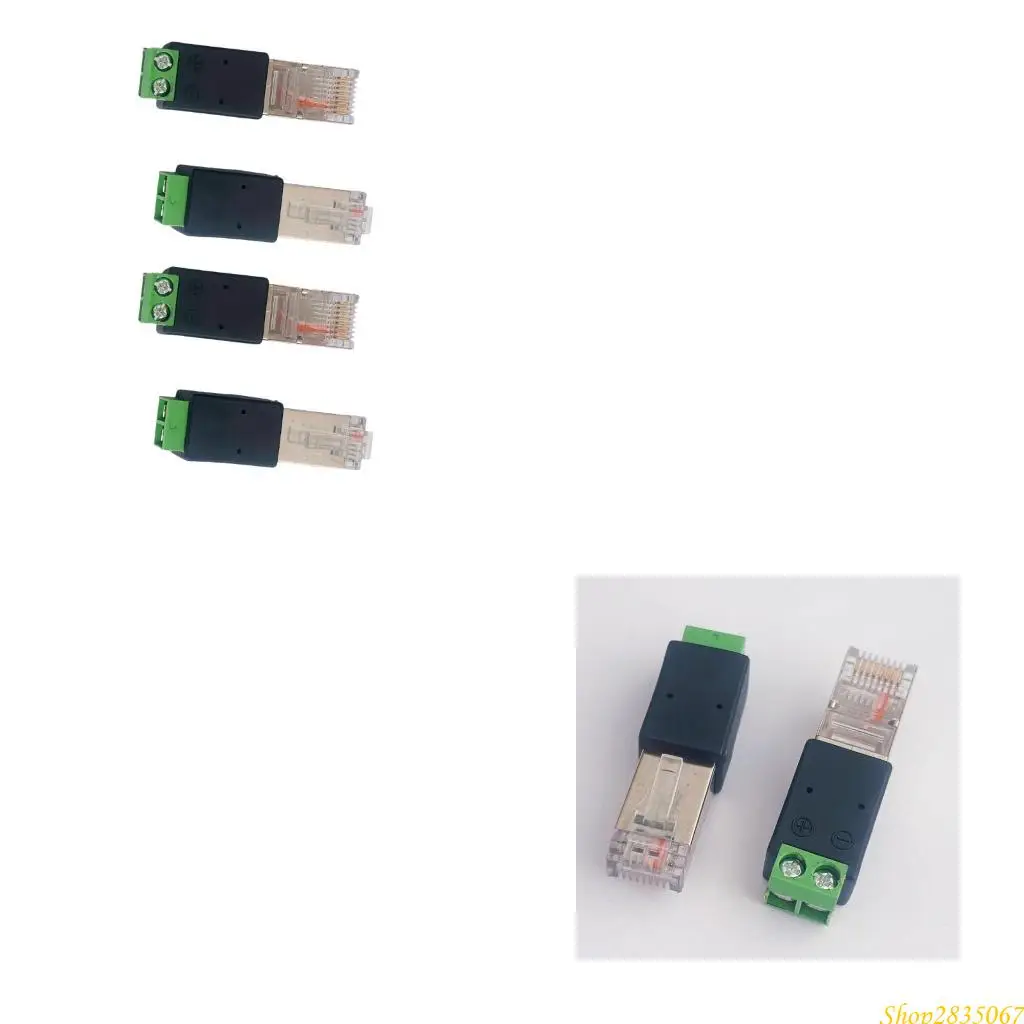 

4Pcs RJ45 Screw Terminals Connector RJ45 Male to 485 Connector Splitters 831F