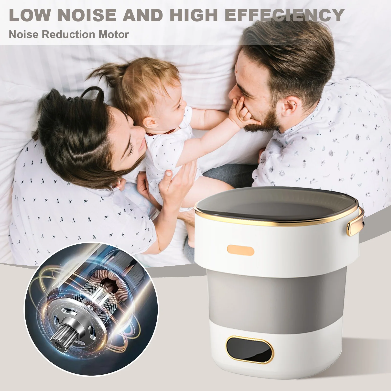 غسالة صغيرة محمولة 13 لتر مع 3 أوضاع تنظيف لملابس الأطفال والملابس الداخلية والجوارب وغسالة صغيرة بتصميم قابل للطي